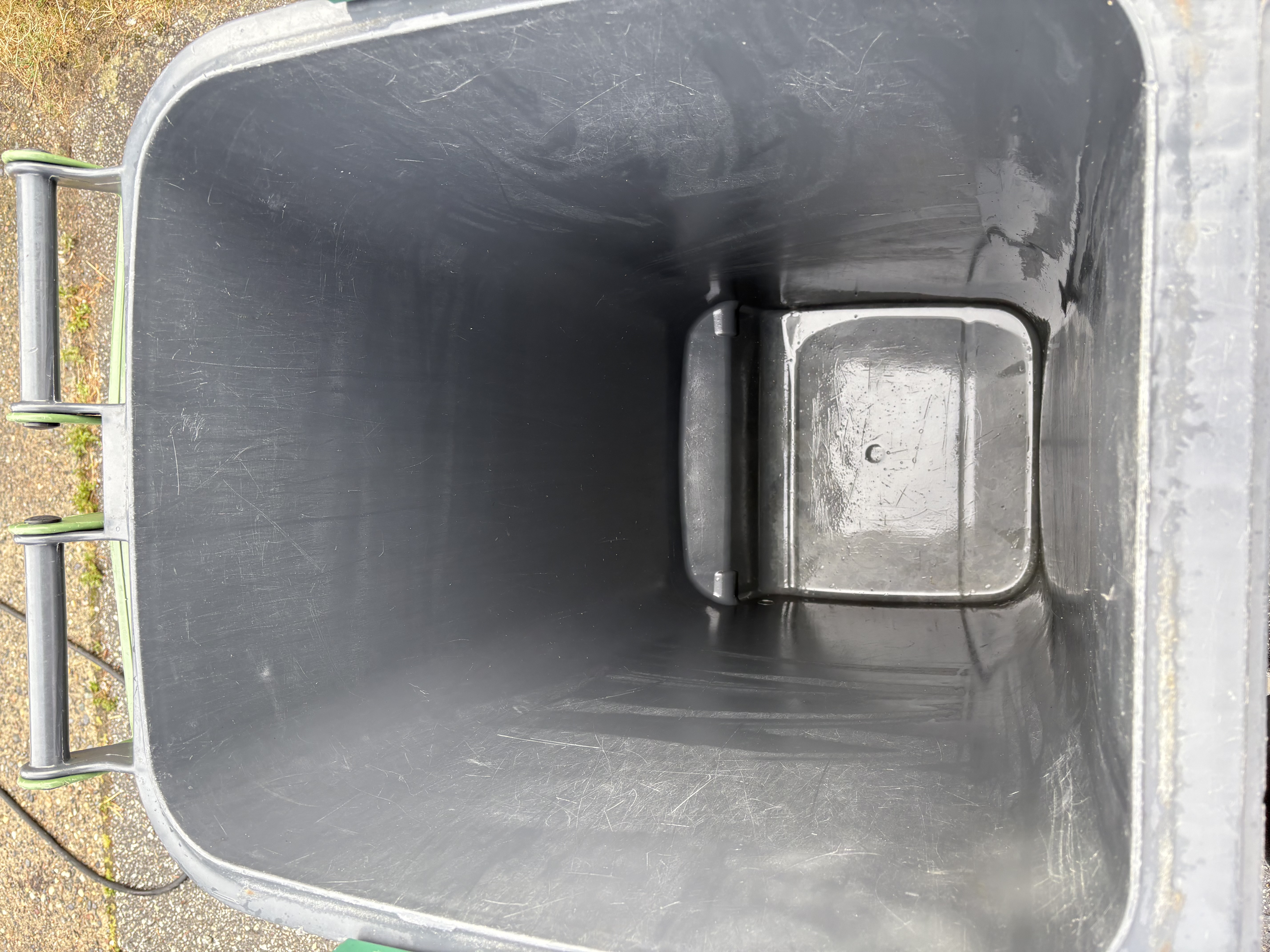 Spotless bin interior after FreshBin Co. professional cleaning